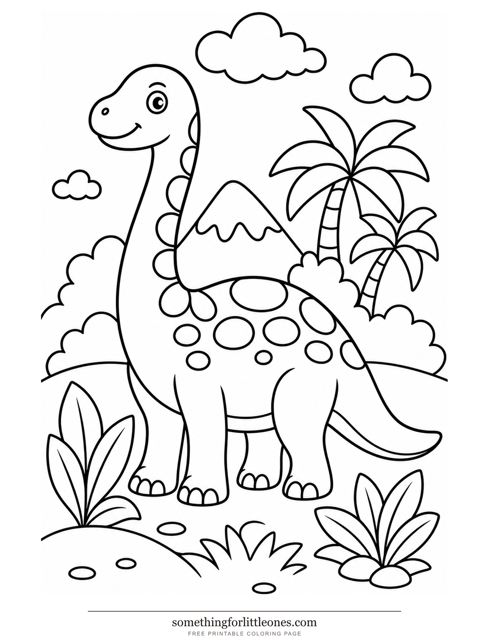 Line drawing of a long-neck dinosaur with patches along its neck.